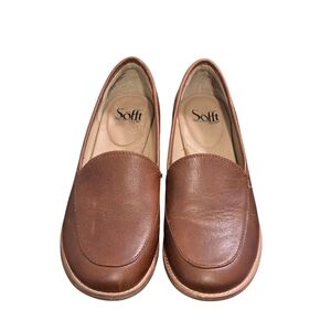 Napoli From Sofft Brown Leather Women's Slip On Loafers Size 7M